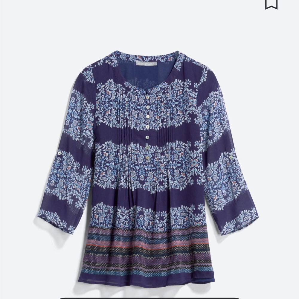 Daniel Rainn Navy pleated top